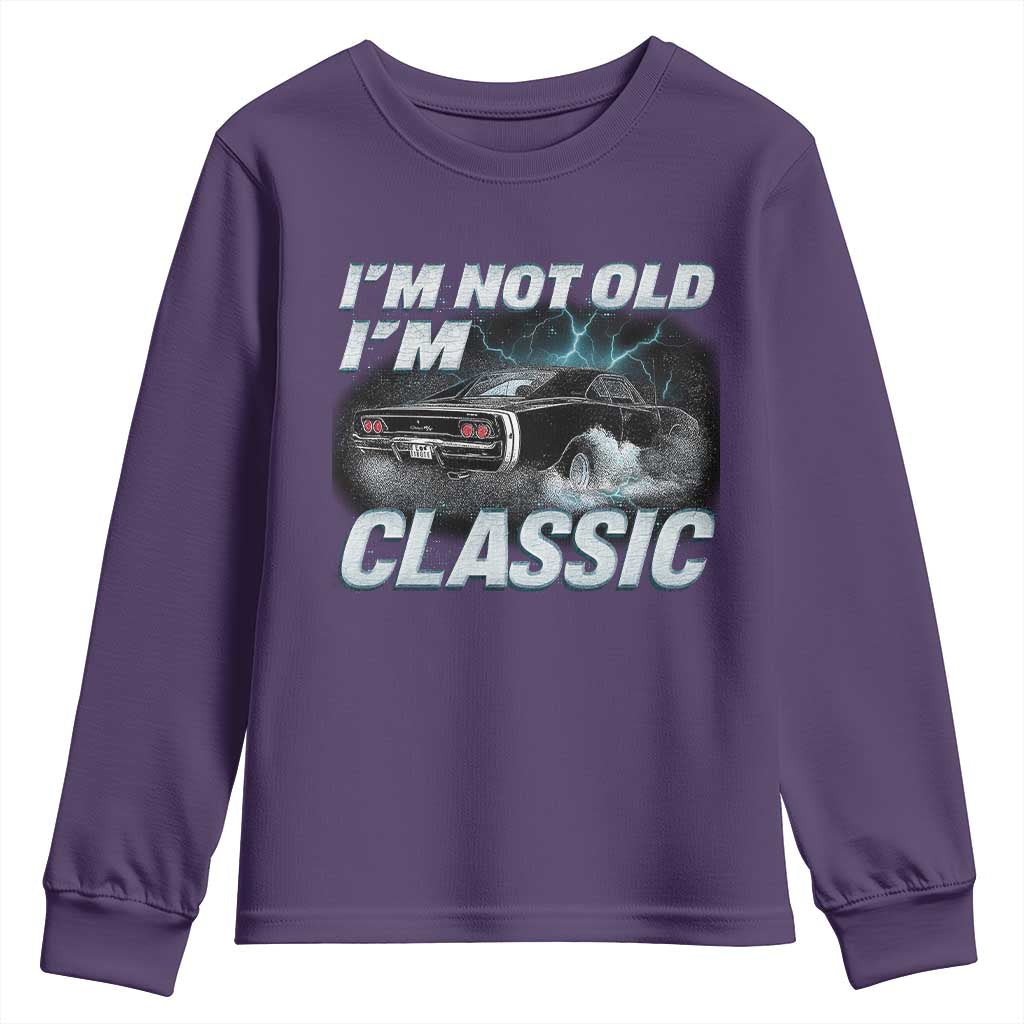 Vintage I'm Not Old I'm Classic Youth Sweatshirt Funny Car Graphic Racing Drift Car