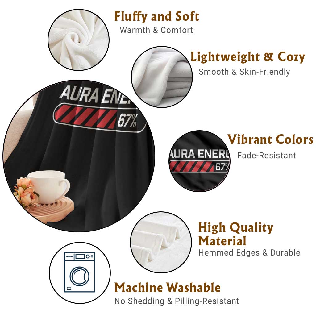 Funny Six Seven Throw Blanket Aura Energy at 67 Meme Gen Alpha Slang - Wonder Print Shop