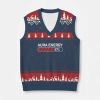 Funny Six Seven V-Neck Knit Sweater Vest Aura Energy at 67 Meme Gen Alpha Slang - Wonder Print Shop