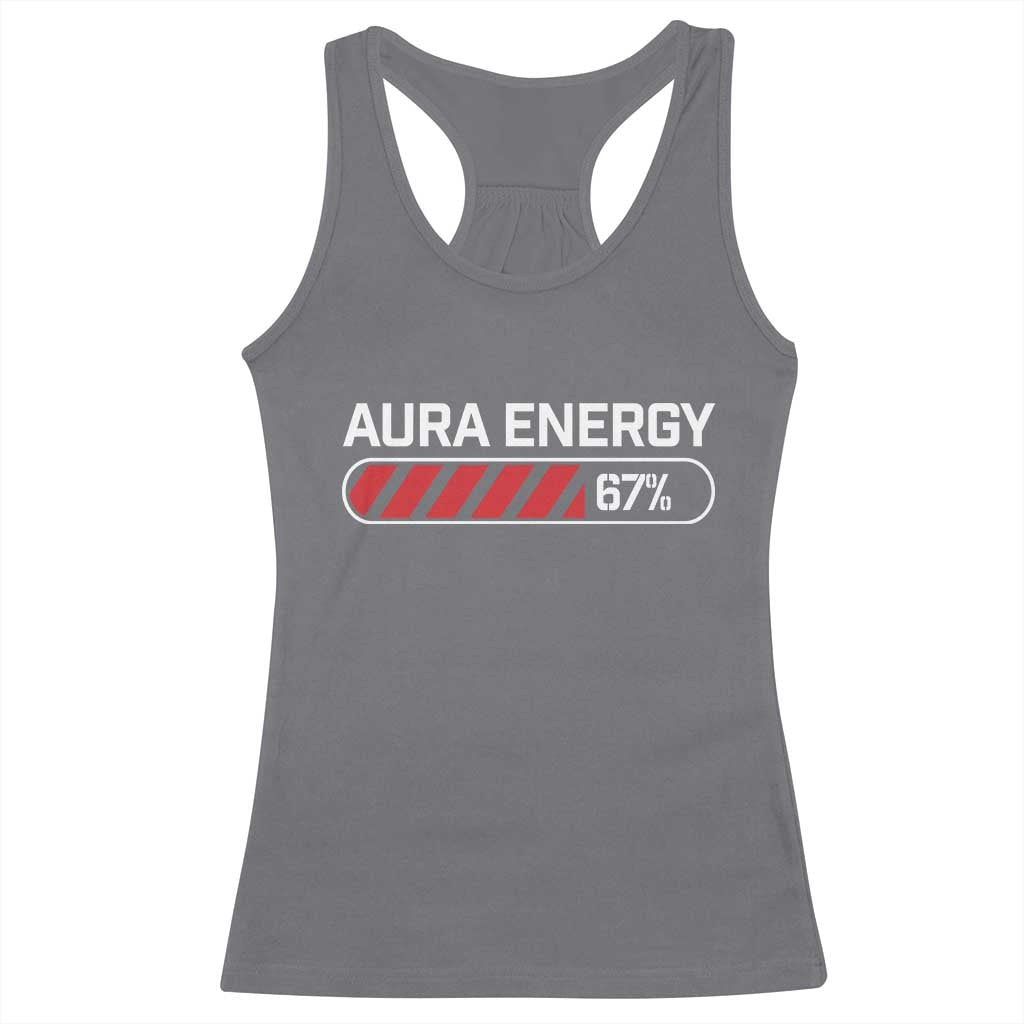 Funny Six Seven Racerback Tank Top Aura Energy at 67 Meme Gen Alpha Slang - Wonder Print Shop