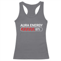 Funny Six Seven Racerback Tank Top Aura Energy at 67 Meme Gen Alpha Slang - Wonder Print Shop