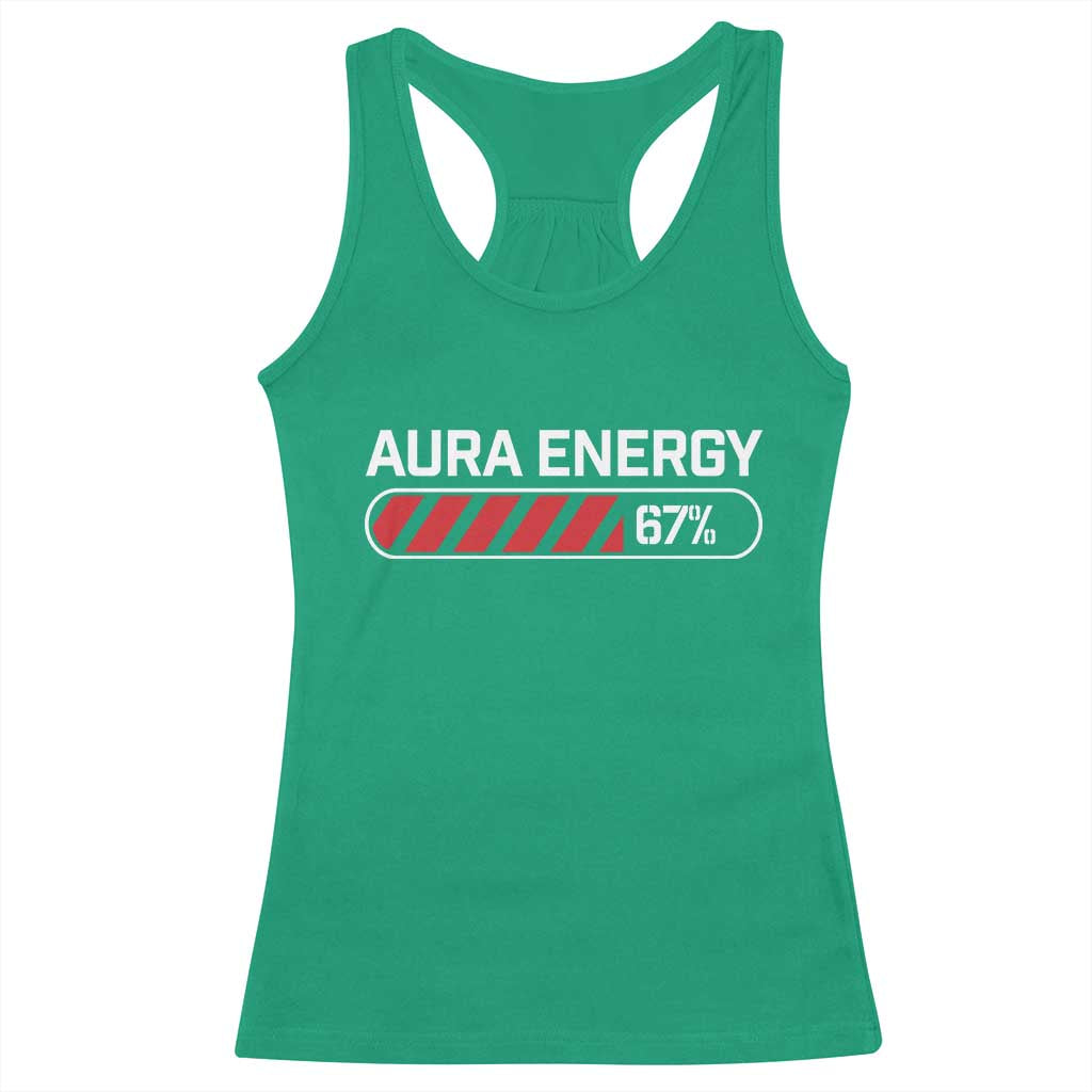 Funny Six Seven Racerback Tank Top Aura Energy at 67 Meme Gen Alpha Slang - Wonder Print Shop