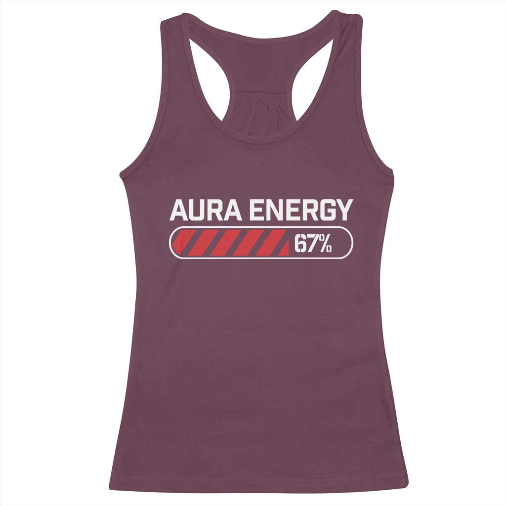 Funny Six Seven Racerback Tank Top Aura Energy at 67 Meme Gen Alpha Slang - Wonder Print Shop