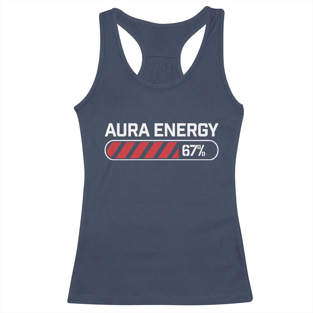 Funny Six Seven Racerback Tank Top Aura Energy at 67 Meme Gen Alpha Slang - Wonder Print Shop