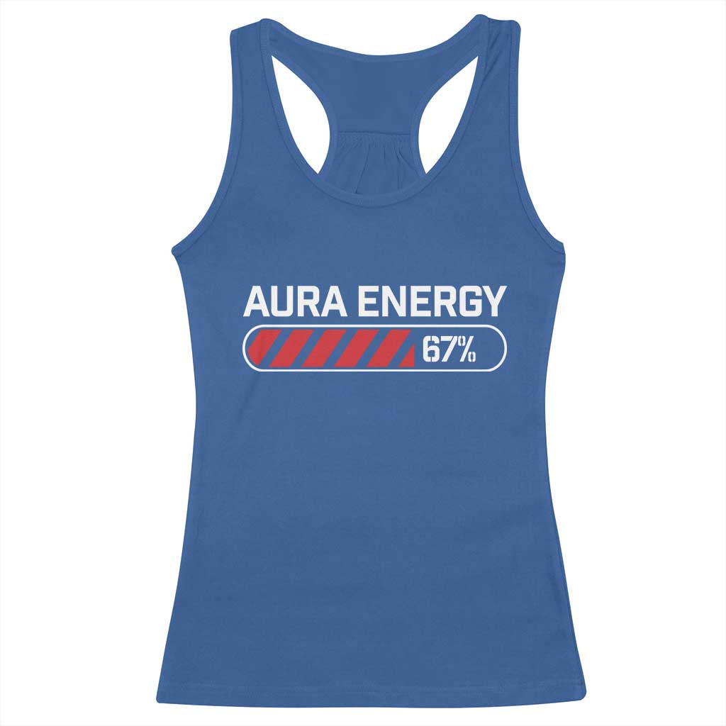 Funny Six Seven Racerback Tank Top Aura Energy at 67 Meme Gen Alpha Slang - Wonder Print Shop