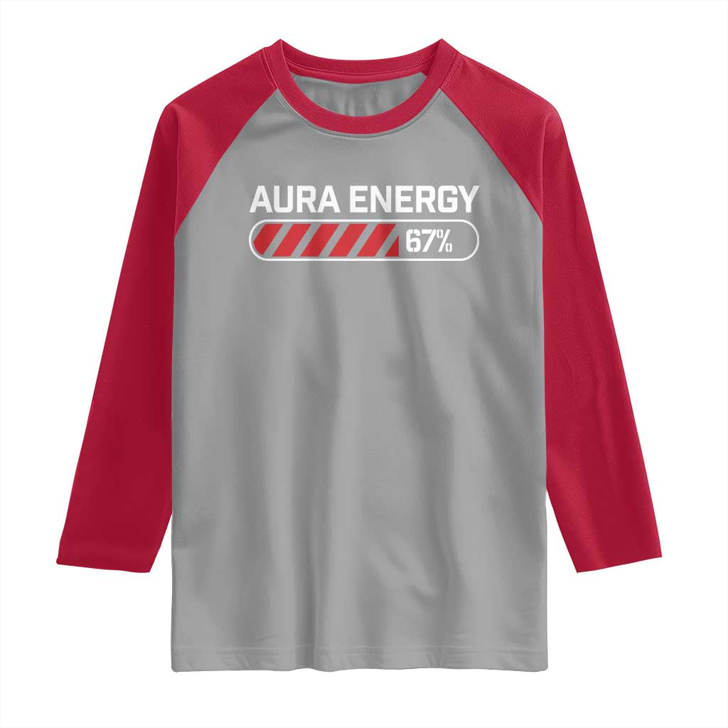 Funny Six Seven Raglan Shirt Aura Energy at 67 Meme Gen Alpha Slang - Wonder Print Shop