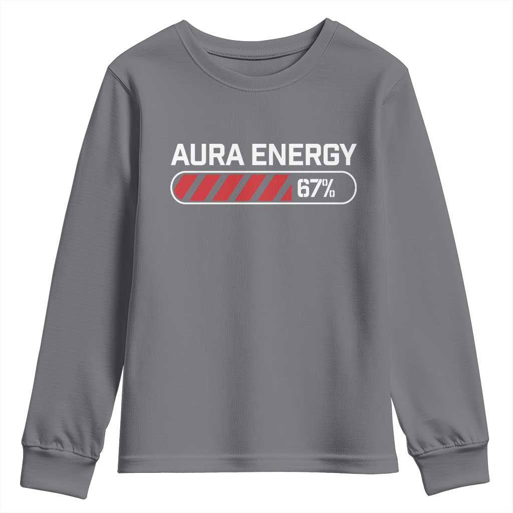 Funny Six Seven Youth Sweatshirt Aura Energy at 67 Meme Gen Alpha Slang - Wonder Print Shop