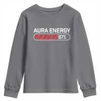 Funny Six Seven Youth Sweatshirt Aura Energy at 67 Meme Gen Alpha Slang - Wonder Print Shop