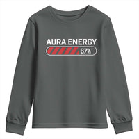 Funny Six Seven Youth Sweatshirt Aura Energy at 67 Meme Gen Alpha Slang - Wonder Print Shop