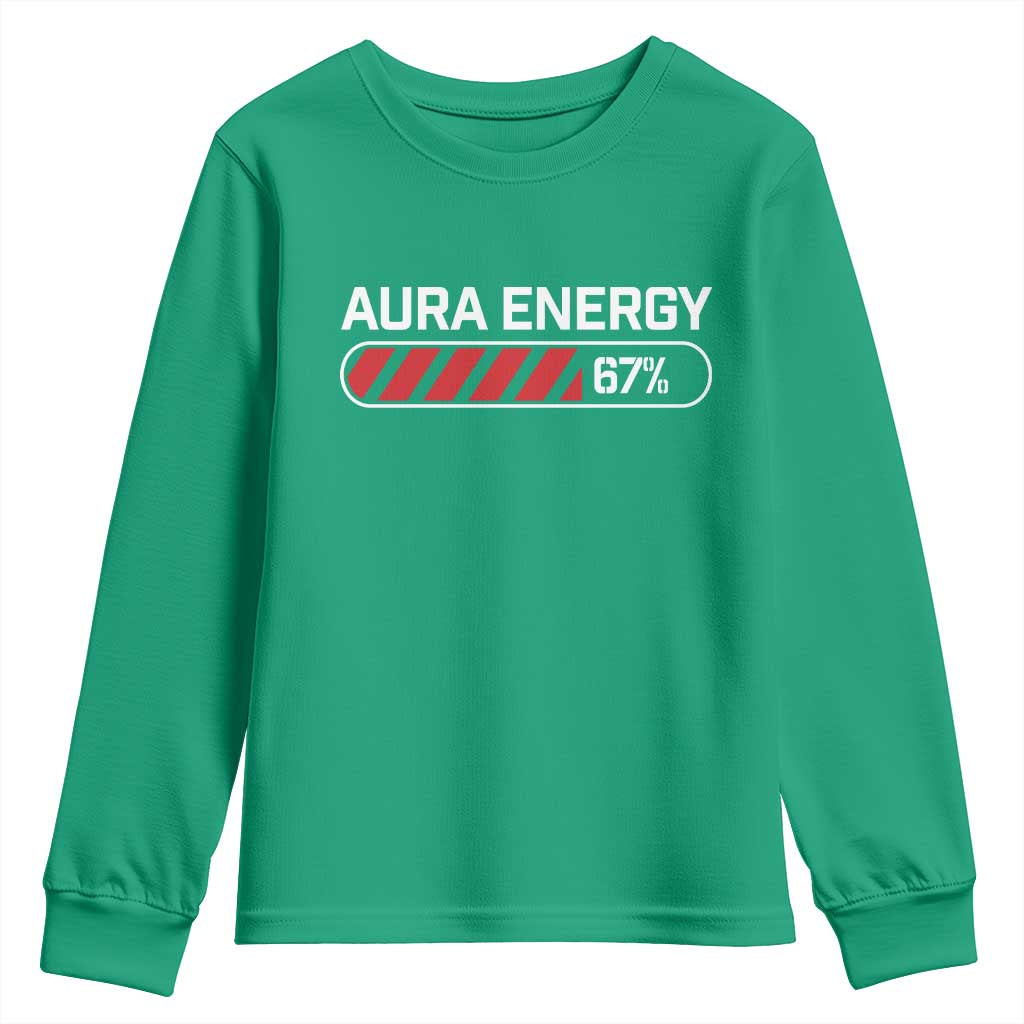 Funny Six Seven Youth Sweatshirt Aura Energy at 67 Meme Gen Alpha Slang - Wonder Print Shop