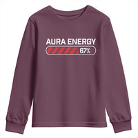 Funny Six Seven Youth Sweatshirt Aura Energy at 67 Meme Gen Alpha Slang - Wonder Print Shop