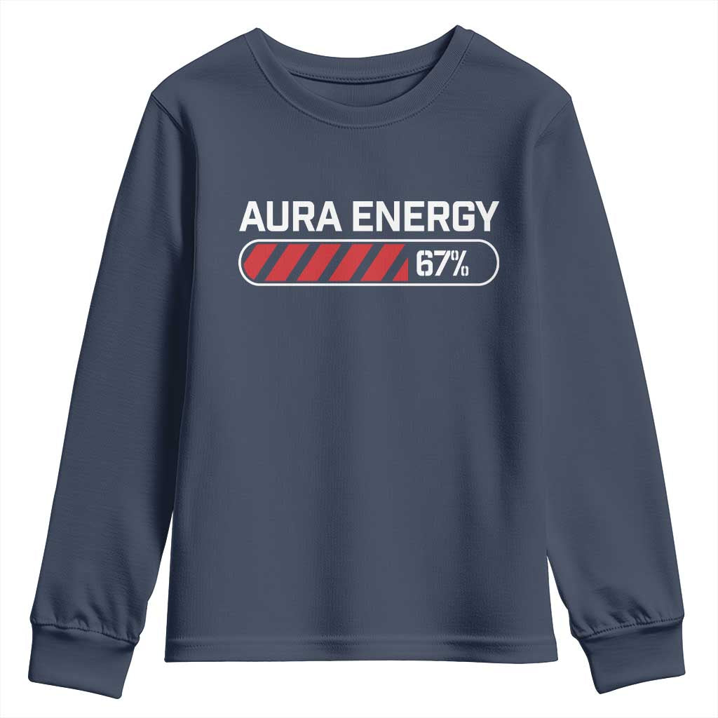 Funny Six Seven Youth Sweatshirt Aura Energy at 67 Meme Gen Alpha Slang - Wonder Print Shop