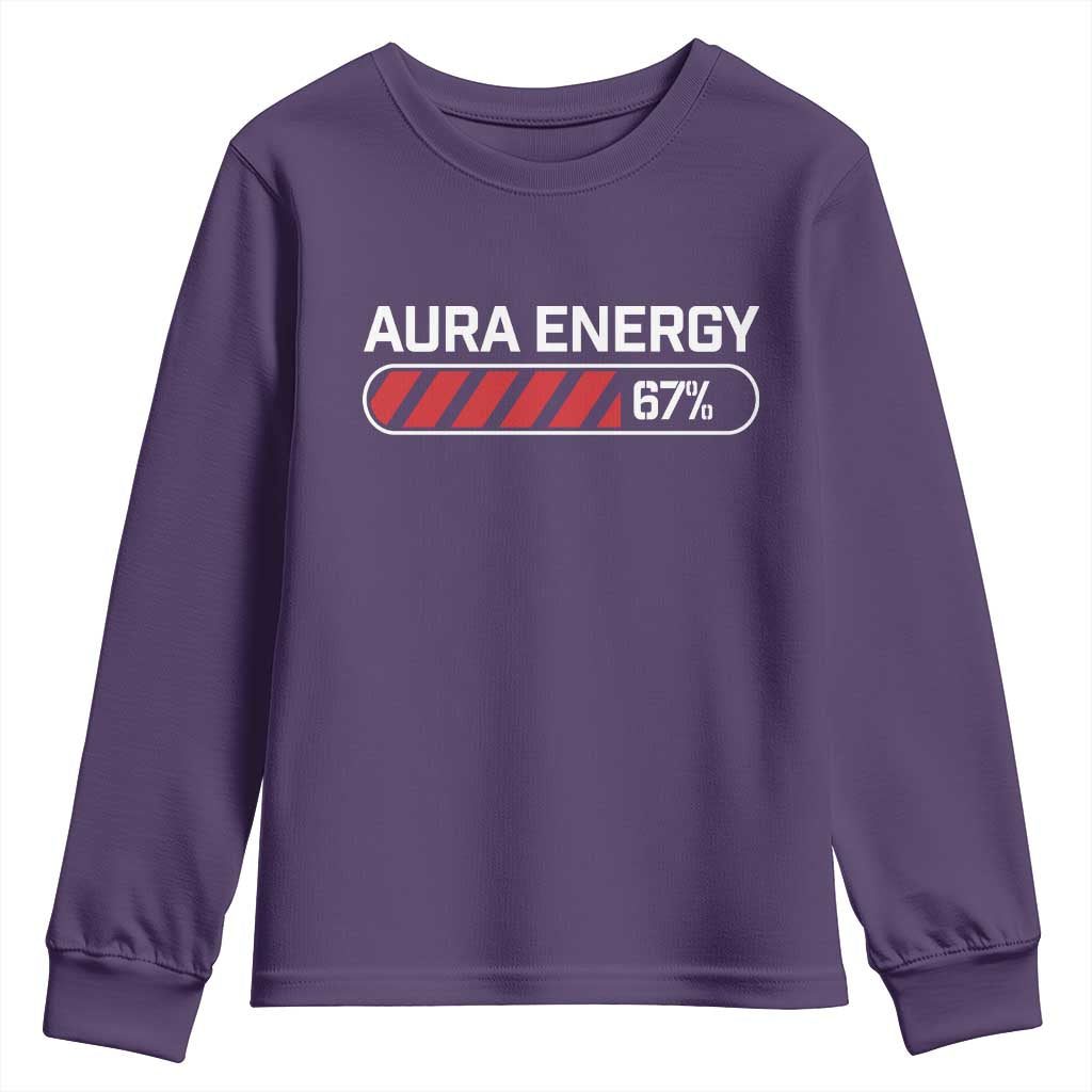 Funny Six Seven Youth Sweatshirt Aura Energy at 67 Meme Gen Alpha Slang - Wonder Print Shop