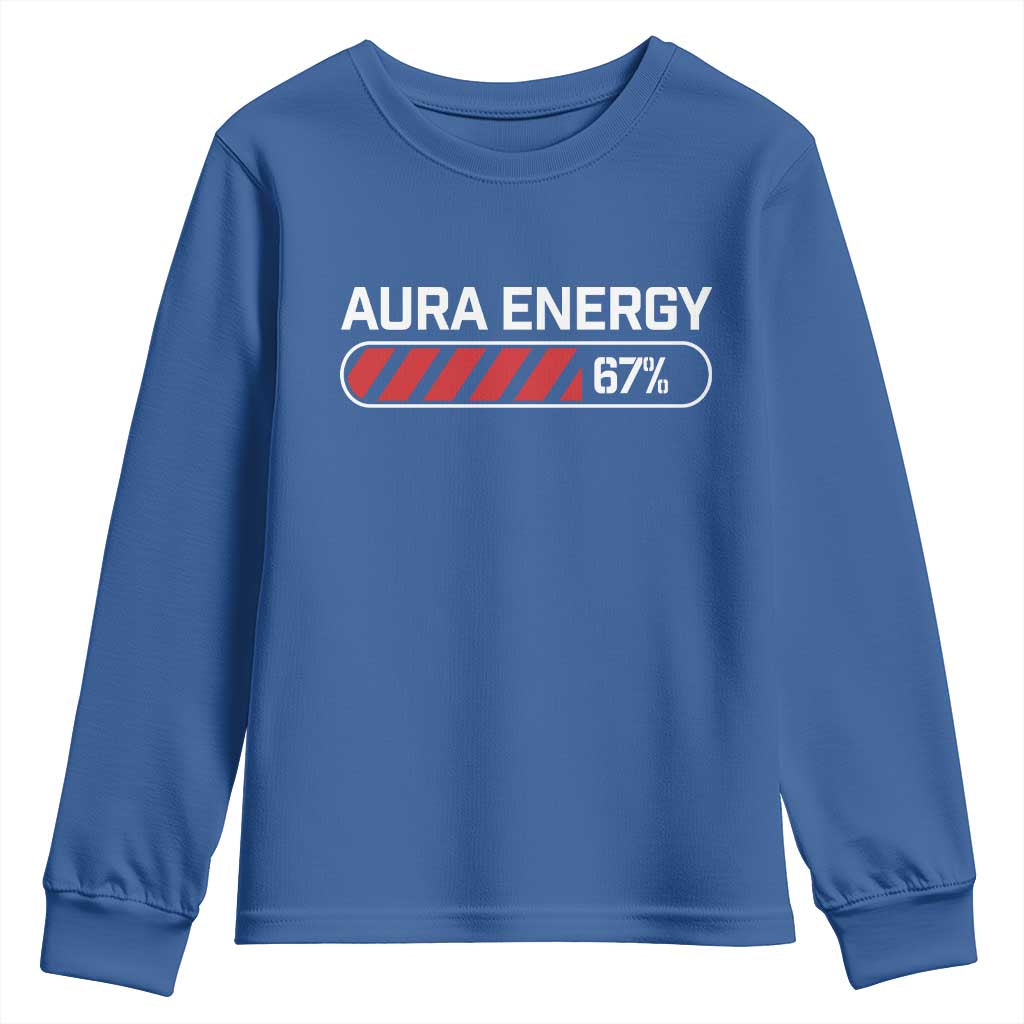 Funny Six Seven Youth Sweatshirt Aura Energy at 67 Meme Gen Alpha Slang - Wonder Print Shop