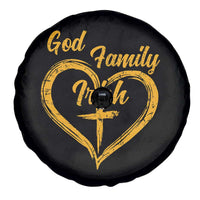 God Family Irish Spare Tire Cover Vintage Cross In Heart Christian Notre Dame Game Day - Wonder Print Shop