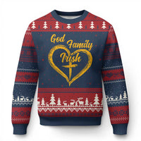 God Family Irish Ugly Christmas Sweater Vintage Cross In Heart Christian Notre Dame Game Day - Wonder Print Shop