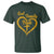 God Family Irish T Shirt Vintage Cross In Heart Christian Notre Dame Game Day - Wonder Print Shop
