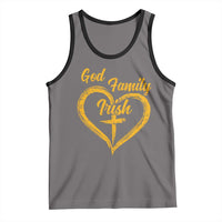God Family Irish Tank Top Vintage Cross In Heart Christian Notre Dame Game Day - Wonder Print Shop