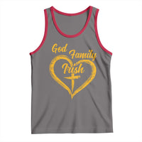 God Family Irish Tank Top Vintage Cross In Heart Christian Notre Dame Game Day - Wonder Print Shop