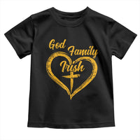 God Family Irish Toddler T Shirt Vintage Cross In Heart Christian Notre Dame Game Day - Wonder Print Shop