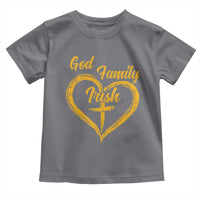 God Family Irish Toddler T Shirt Vintage Cross In Heart Christian Notre Dame Game Day - Wonder Print Shop