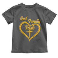 God Family Irish Toddler T Shirt Vintage Cross In Heart Christian Notre Dame Game Day - Wonder Print Shop