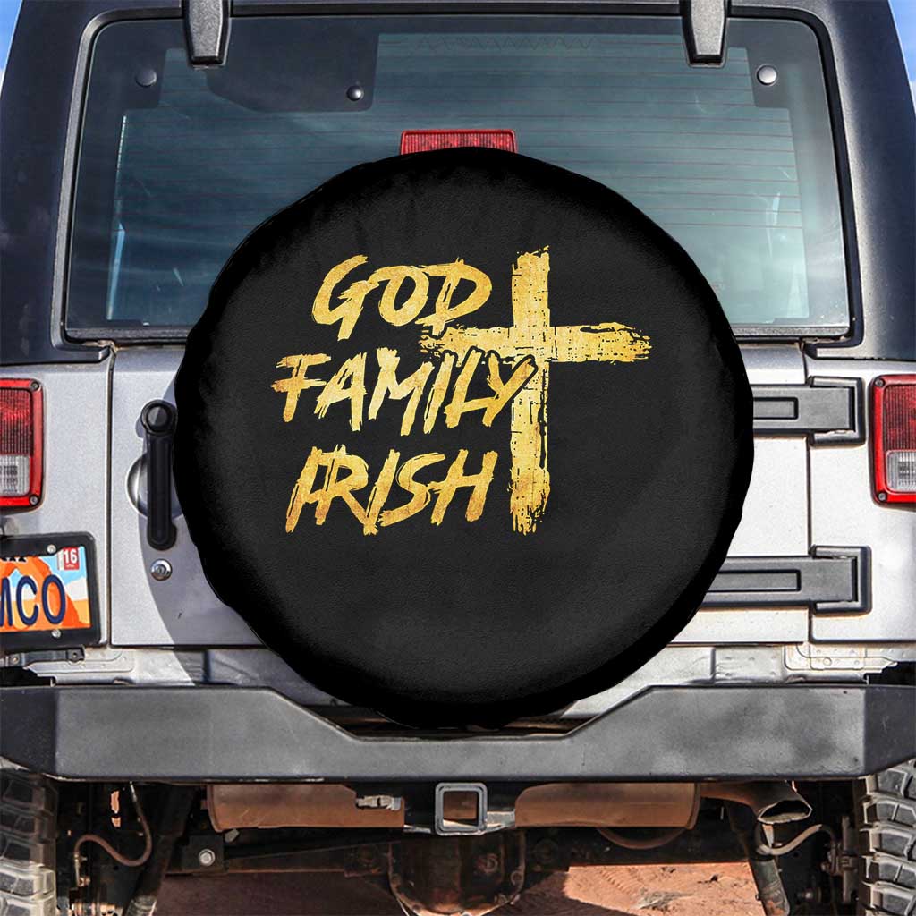 God Family Irish Spare Tire Cover Christian Faith Cross Notre Dame Game Day - Wonder Print Shop