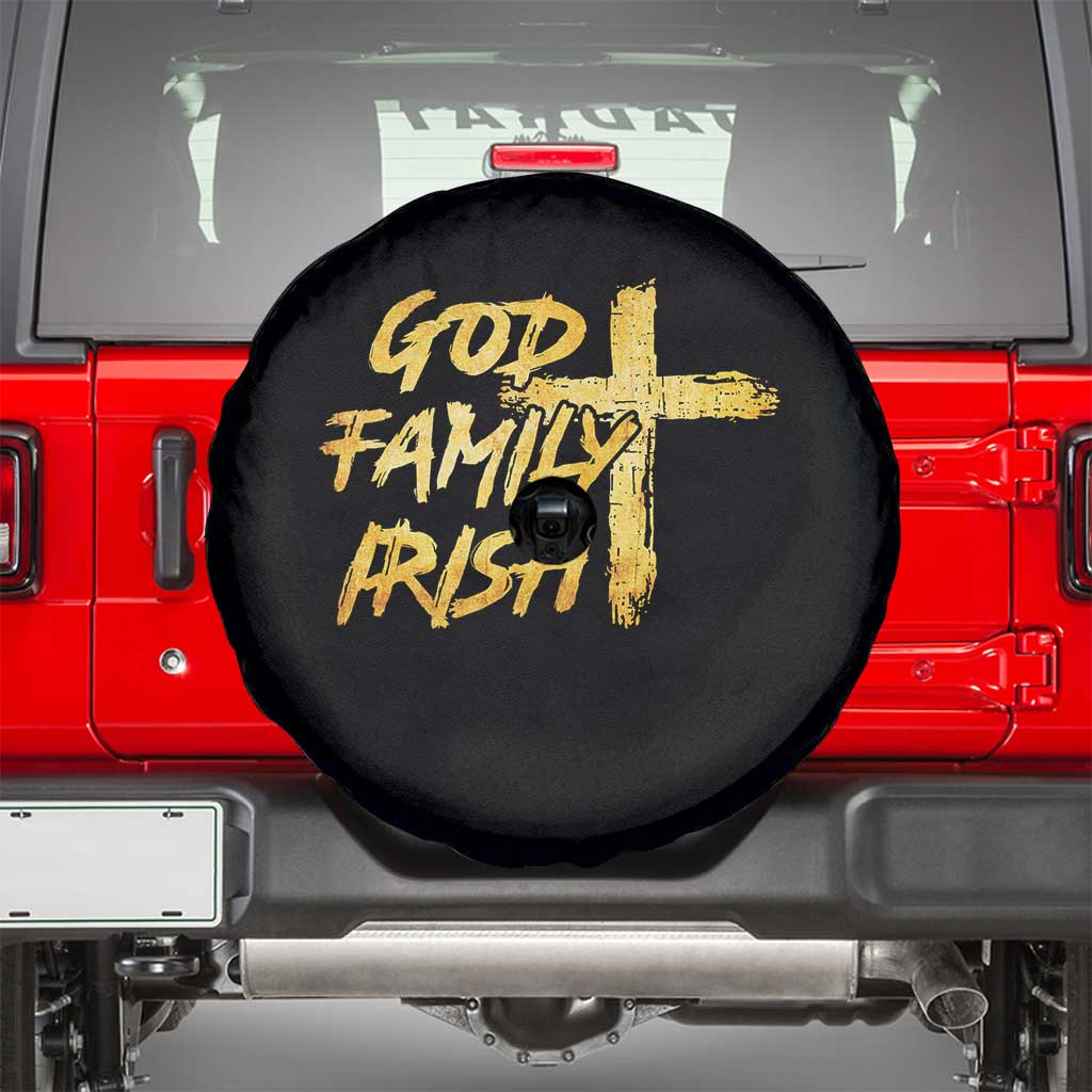 God Family Irish Spare Tire Cover Christian Faith Cross Notre Dame Game Day - Wonder Print Shop