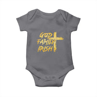 God Family Irish Baby Onesie Christian Faith Cross Notre Dame Game Day - Wonder Print Shop