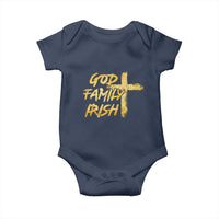 God Family Irish Baby Onesie Christian Faith Cross Notre Dame Game Day - Wonder Print Shop