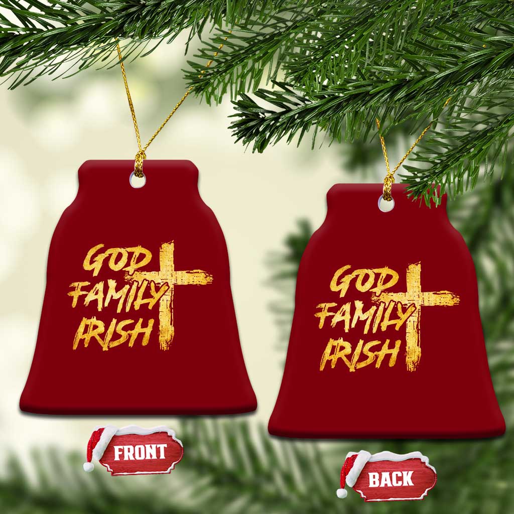 God Family Irish Ceramic Ornament Christian Faith Cross Notre Dame Game Day - Wonder Print Shop
