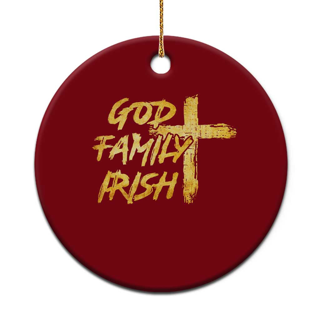 God Family Irish Ceramic Ornament Christian Faith Cross Notre Dame Game Day - Wonder Print Shop
