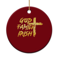 God Family Irish Ceramic Ornament Christian Faith Cross Notre Dame Game Day - Wonder Print Shop