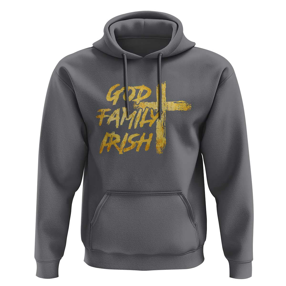 God Family Irish Hoodie Christian Faith Cross Notre Dame Game Day - Wonder Print Shop