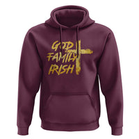 God Family Irish Hoodie Christian Faith Cross Notre Dame Game Day - Wonder Print Shop