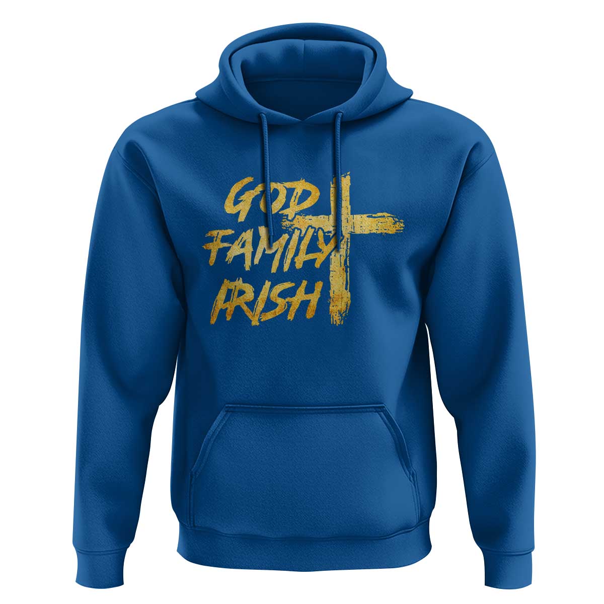 God Family Irish Hoodie Christian Faith Cross Notre Dame Game Day - Wonder Print Shop