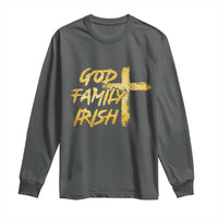God Family Irish Long Sleeve Shirt Christian Faith Cross Notre Dame Game Day - Wonder Print Shop
