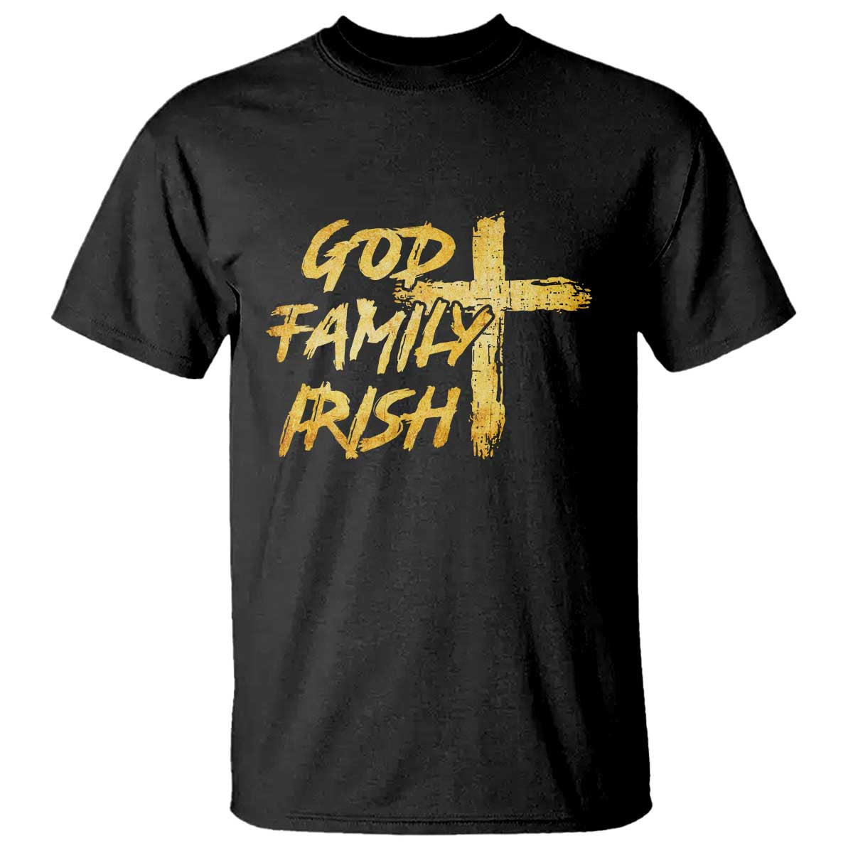 God Family Irish T Shirt Christian Faith Cross Notre Dame Game Day - Wonder Print Shop