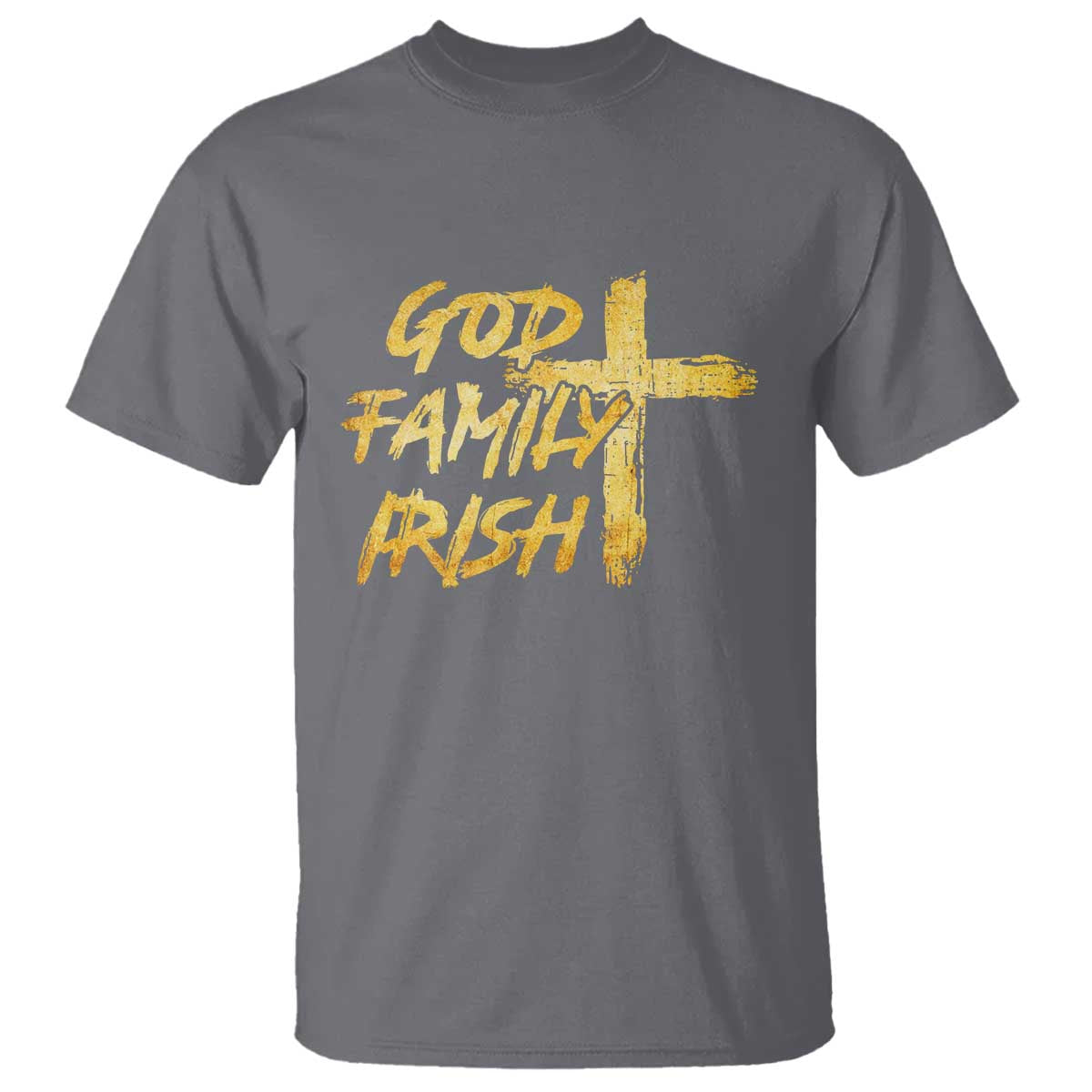 God Family Irish T Shirt Christian Faith Cross Notre Dame Game Day - Wonder Print Shop