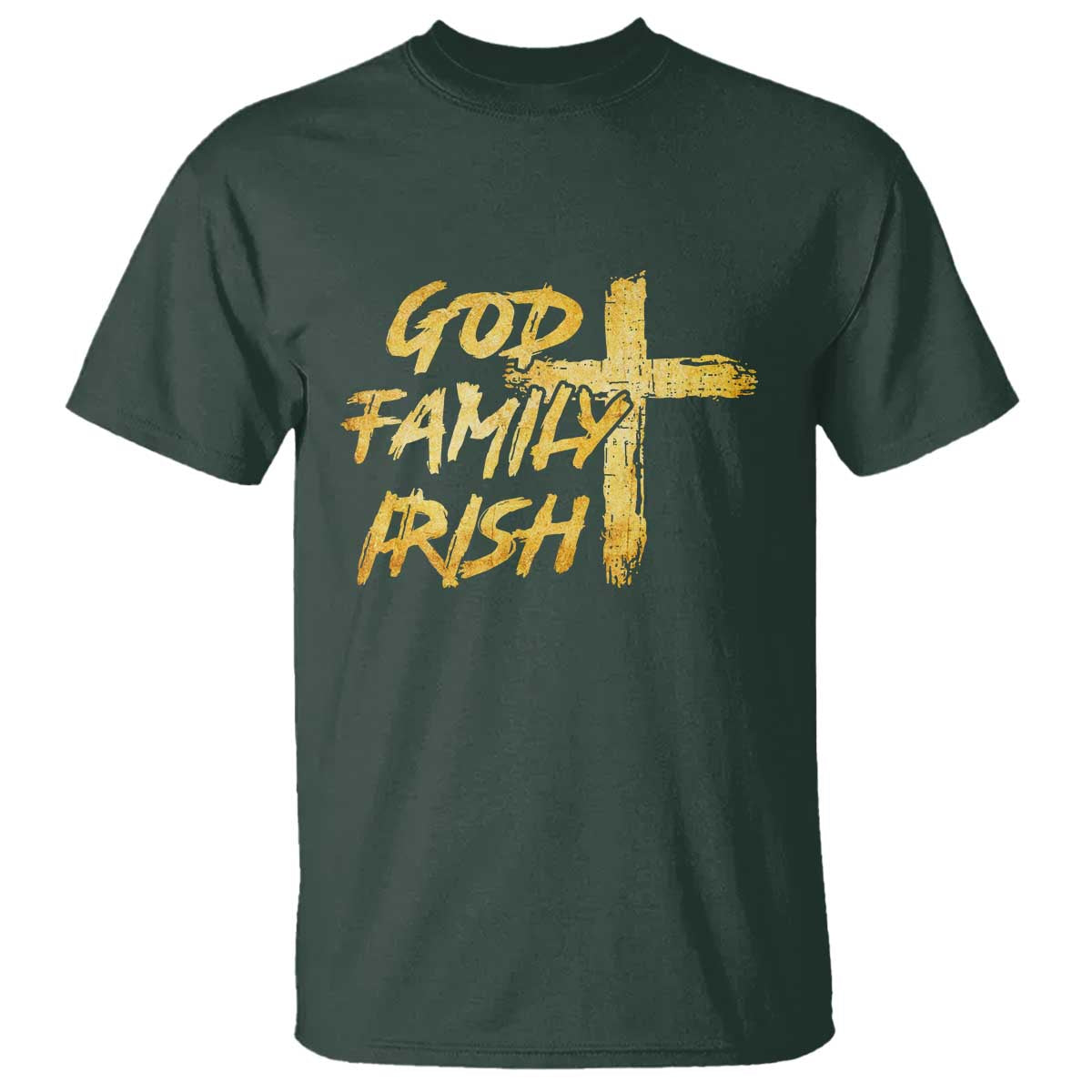 God Family Irish T Shirt Christian Faith Cross Notre Dame Game Day - Wonder Print Shop