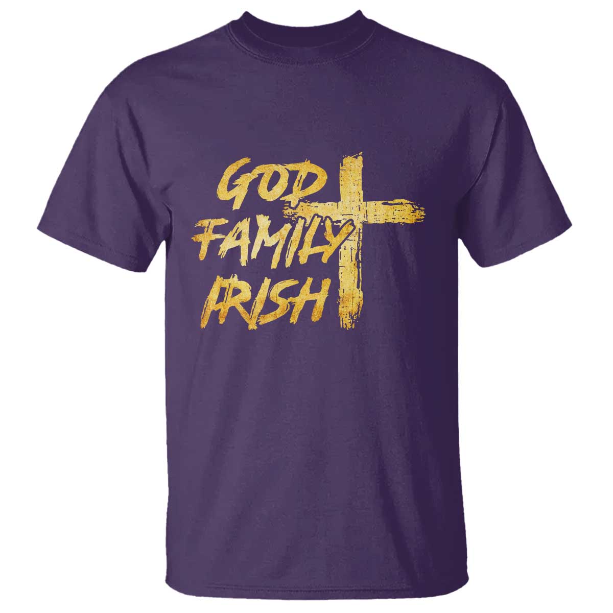 God Family Irish T Shirt Christian Faith Cross Notre Dame Game Day - Wonder Print Shop