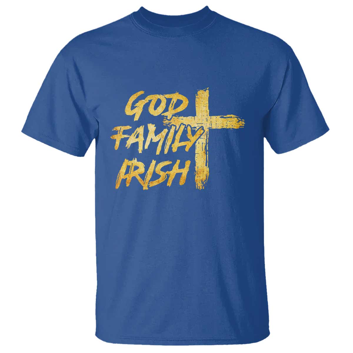 God Family Irish T Shirt Christian Faith Cross Notre Dame Game Day - Wonder Print Shop