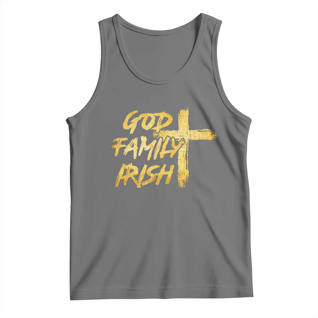 God Family Irish Tank Top Christian Faith Cross Notre Dame Game Day - Wonder Print Shop