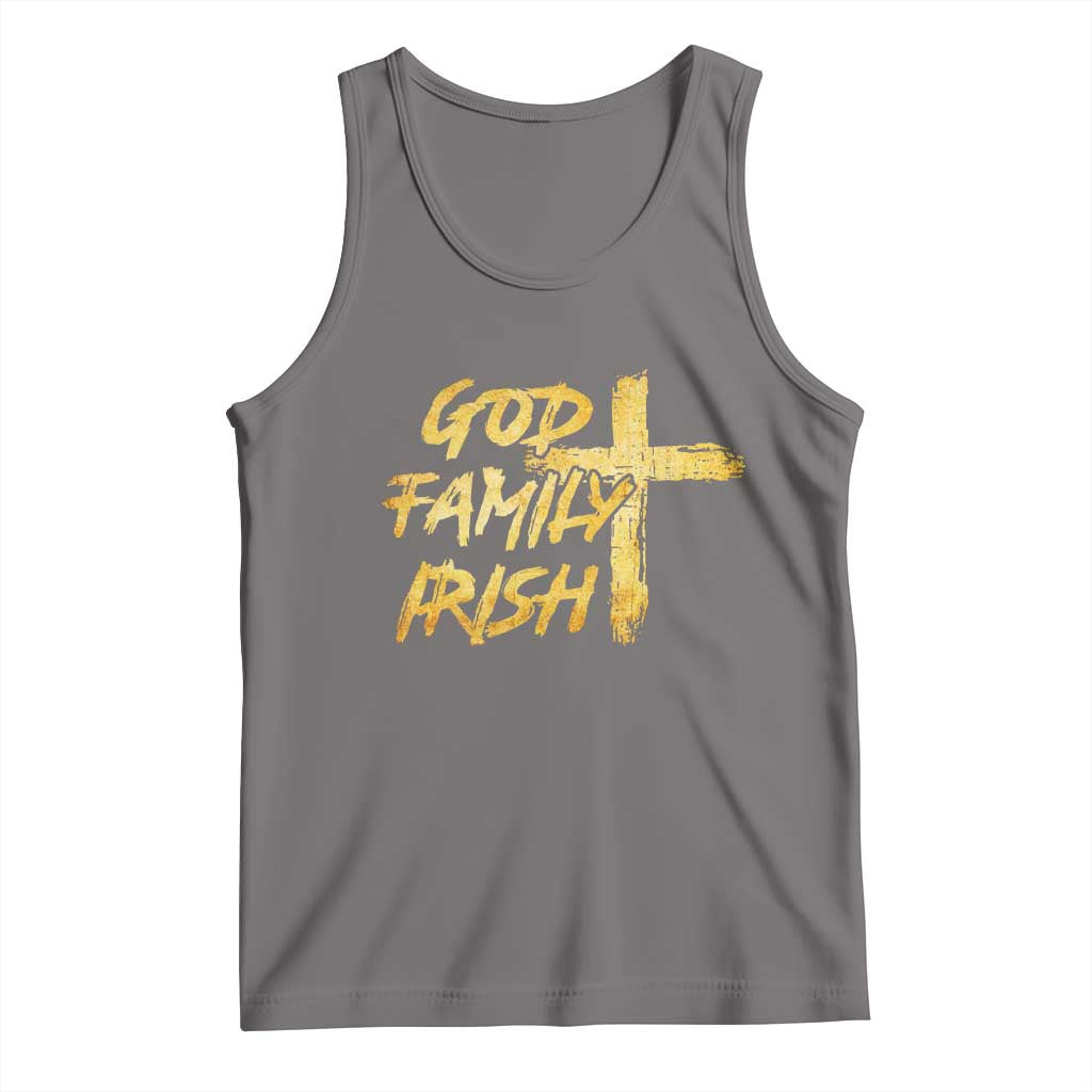 God Family Irish Tank Top Christian Faith Cross Notre Dame Game Day - Wonder Print Shop