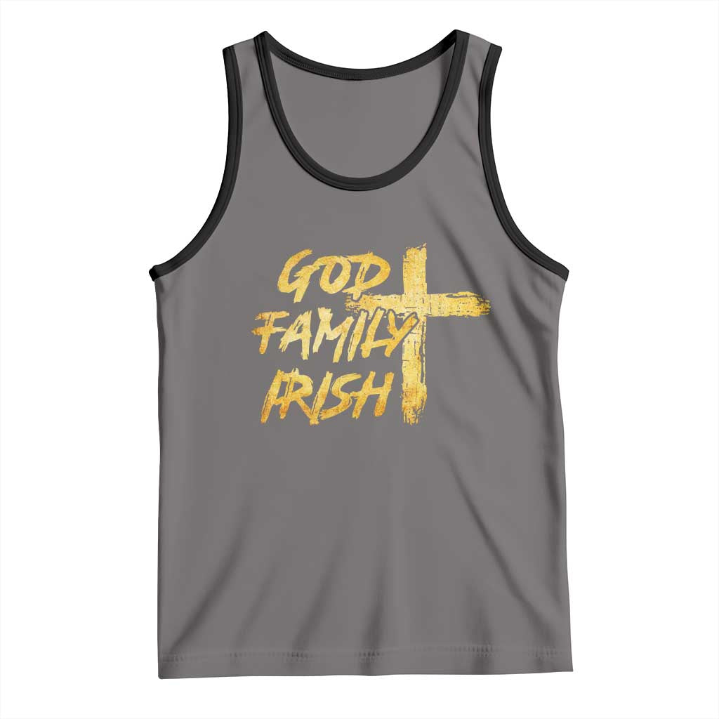God Family Irish Tank Top Christian Faith Cross Notre Dame Game Day - Wonder Print Shop
