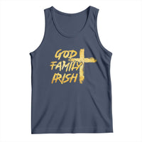 God Family Irish Tank Top Christian Faith Cross Notre Dame Game Day - Wonder Print Shop