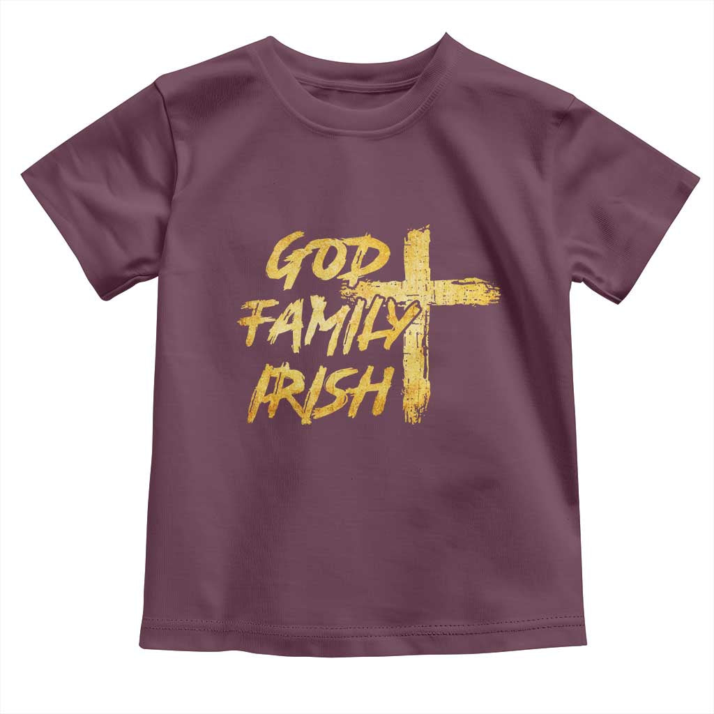 God Family Irish Toddler T Shirt Christian Faith Cross Notre Dame Game Day - Wonder Print Shop