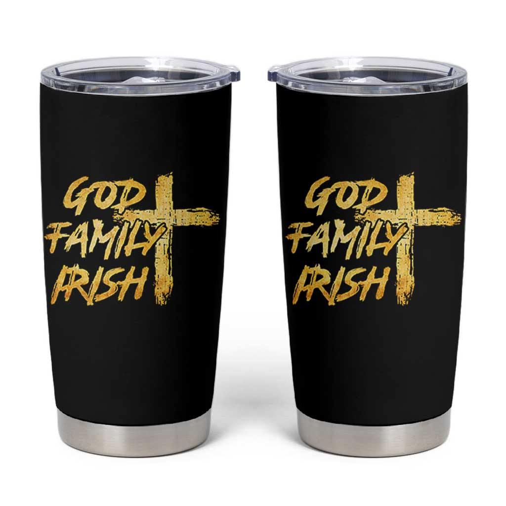 God Family Irish Tumbler Cup Christian Faith Cross Notre Dame Game Day - Wonder Print Shop