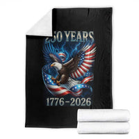 250 Years America Throw Blanket Eagle and Flag 250th Anniversary USA Patriotic 1776 2026 - Wonder Print Shop