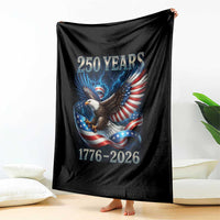 250 Years America Throw Blanket Eagle and Flag 250th Anniversary USA Patriotic 1776 2026 - Wonder Print Shop